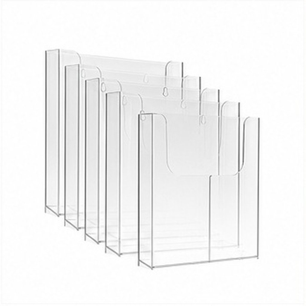 Document Holder Stand - 4개 세트 아크릴 벽걸이 브로셔 홀더,