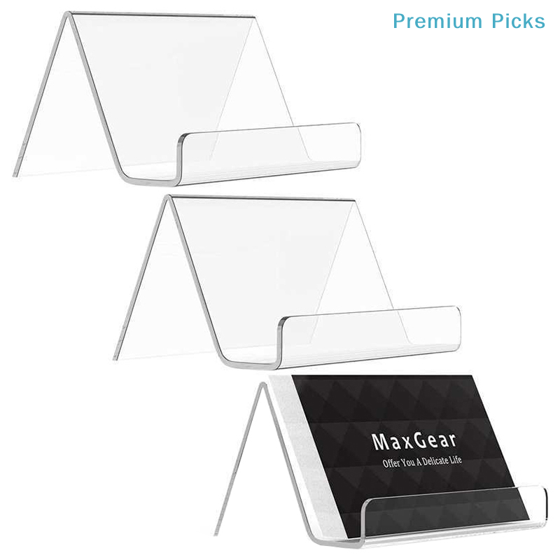 Document Holder Stand - 휴대용 투명 아크릴 데스크탑 명함 홀더