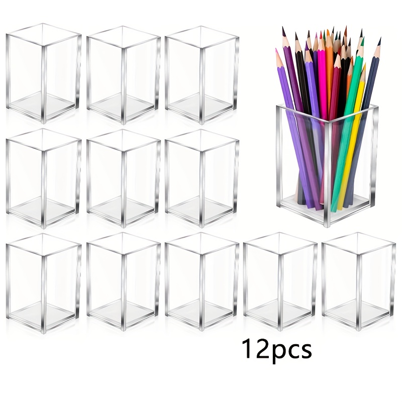 Home Office Work Table - 12개 투명 아크릴 메이크업 브러쉬 보관함