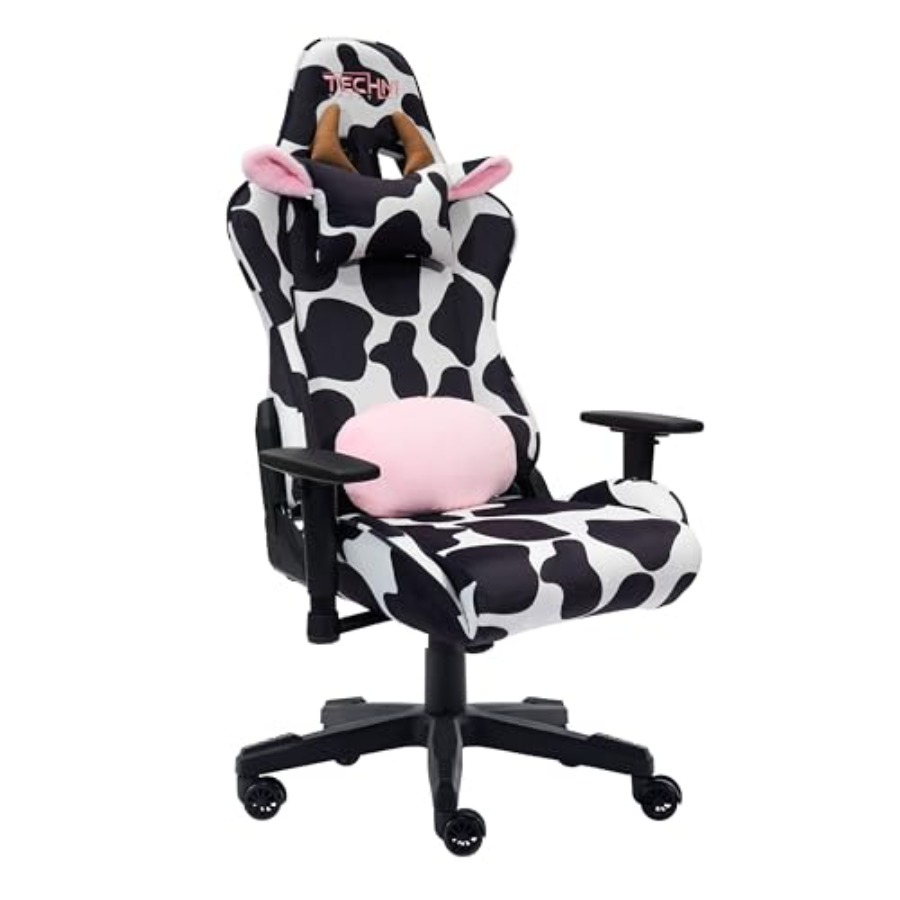 Ergonomic Office Chair - 홈 오피스용 게이밍 의자, 검정 소가죽