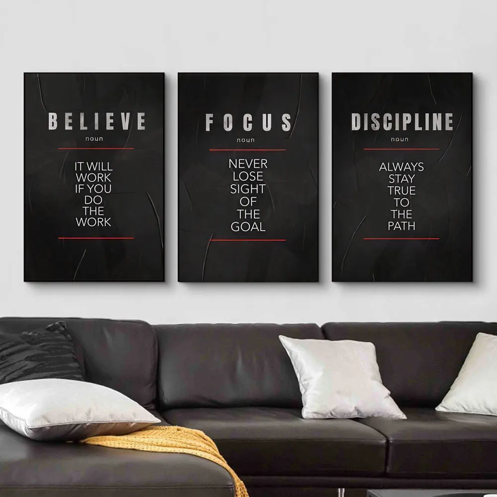 질서와 집중력에 대한 정의 포스터, 동기 부여 영감을  - Home Office Room Inspiration 리뷰 및 가격