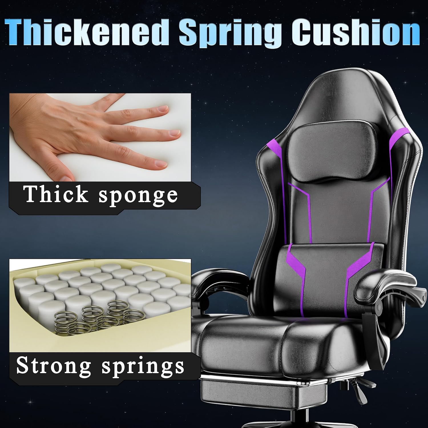 포켓 스프링 쿠션과 발판이 있는 인체공학적 게이밍 의자 - Ergonomic Office Chair 리뷰 및 가격