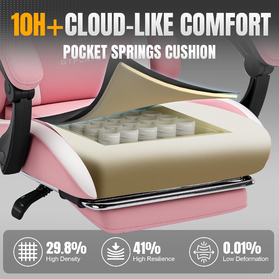 발 받침대와 포켓 스프링 쿠션이 있는 게이밍 의자, 인 - Ergonomic Office Chair 리뷰 및 가격