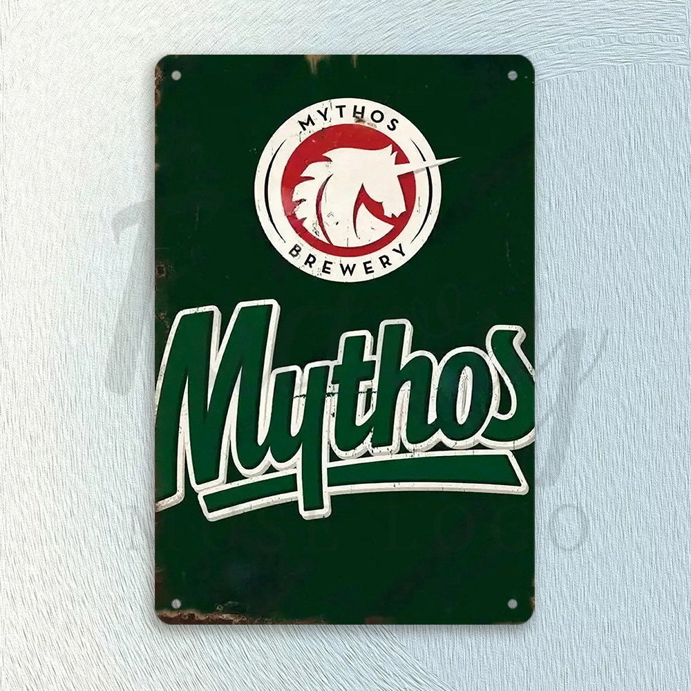 Mythos Brewery 빈티지 금속 틴 사인 - 페 - Home Office Logo 리뷰 및 가격