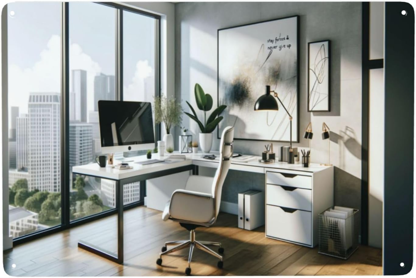 현대적인 미니멀리즘 스타일의 금속 간판 장식으로, 사무 - Home Office Room Inspiration 리뷰 및 가격