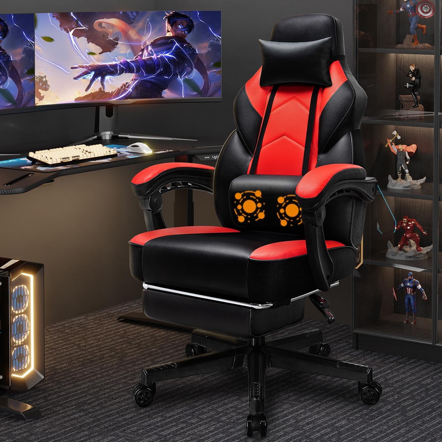 발 받침대, 마사지 요추 지지대, 홈 오피스 및 레이싱 - Ergonomic Office Chair 리뷰 및 가격
