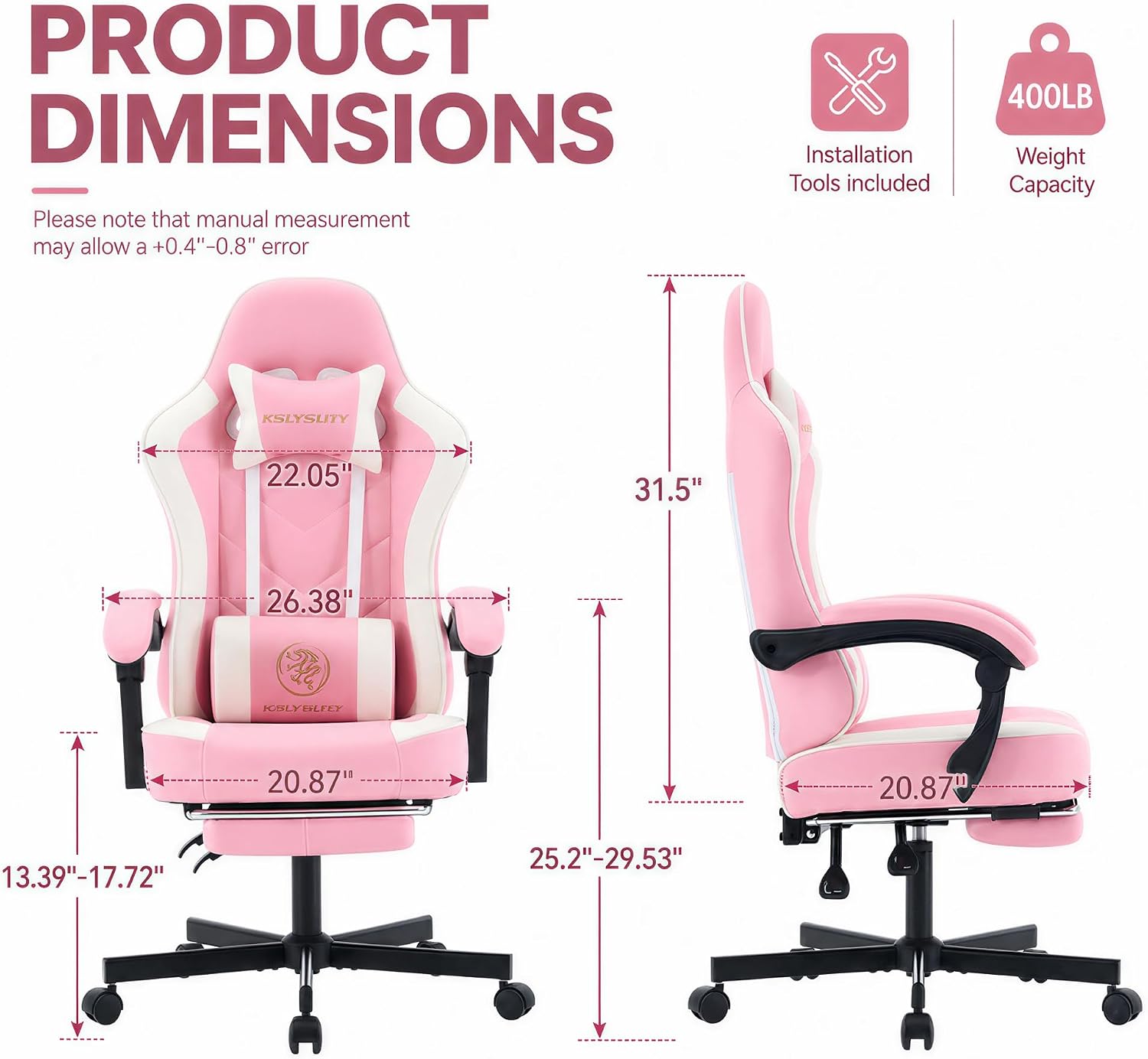 인체공학적 하이백 게이밍 의자 (발받침대, 요추 지지대 - Ergonomic Office Chair 리뷰 및 가격