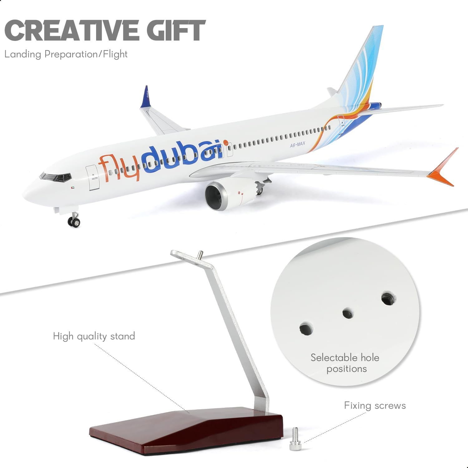 1/85 스케일 두바이 B737 수지 다이캐스트 비행기 - Home Office Dubai 리뷰 및 가격