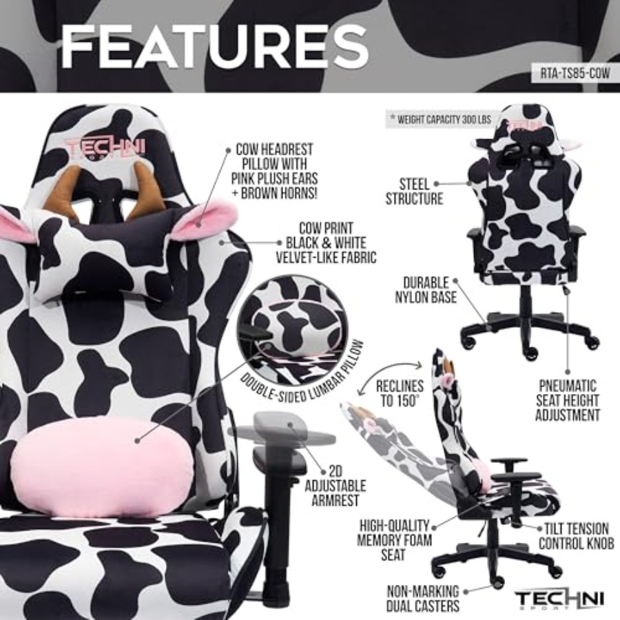 홈 오피스용 게이밍 의자, 검정 소가죽 소재, 인체공학 - Ergonomic Office Chair 리뷰 및 가격