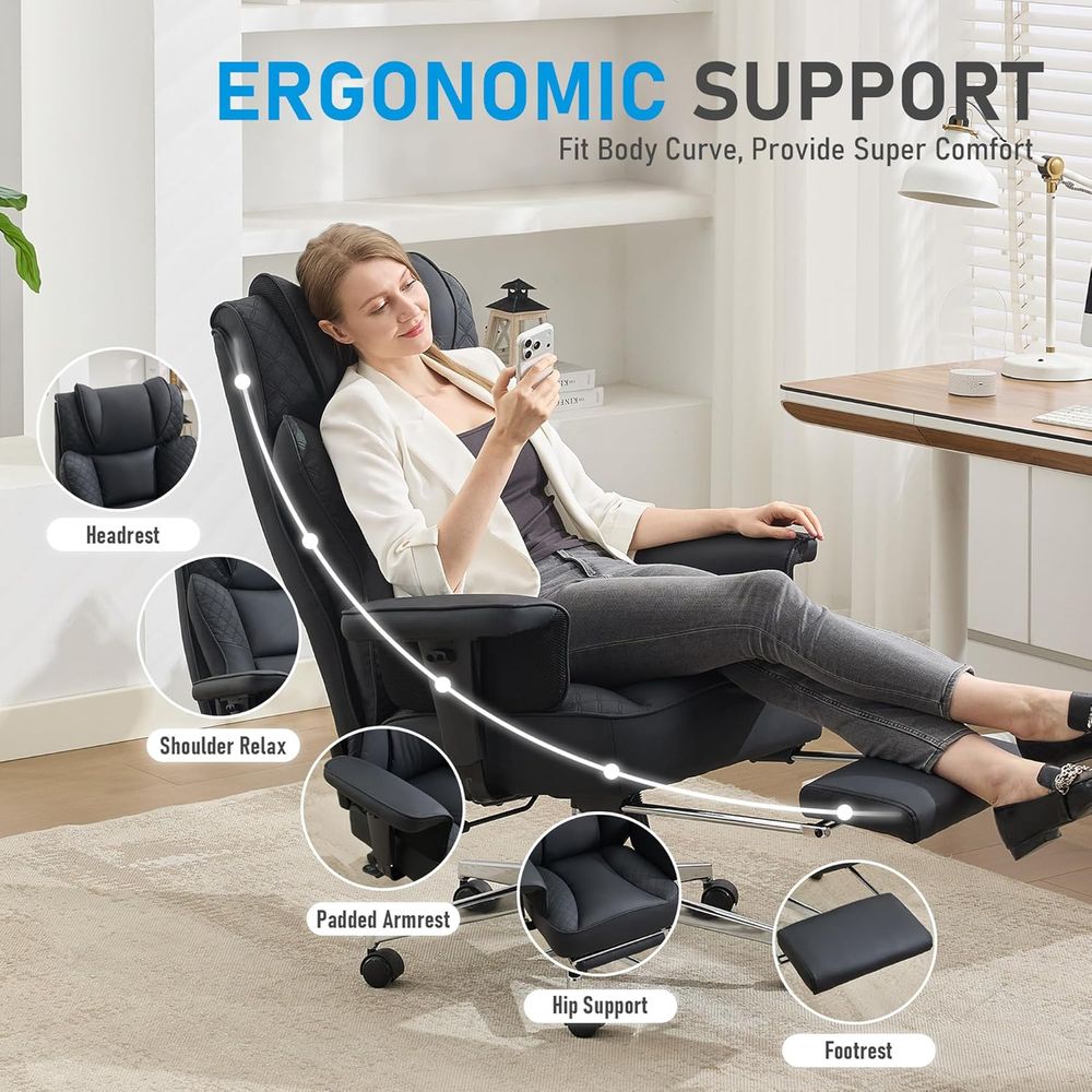 크고 키가 큰 Oice 의자, 발 받침대가 있는 인체공 - Ergonomic Office Chair 리뷰 및 가격